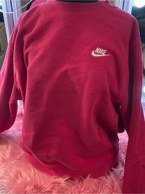 Nike Pink Medium Crew Sweatshirt with White Swoosh